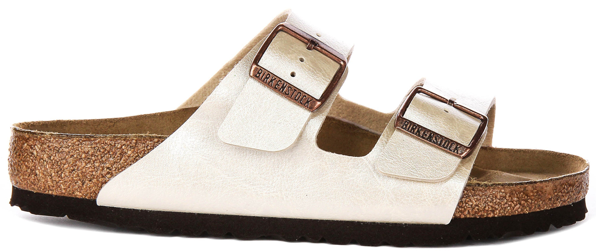 Birkenstock Arizona-sandaler | pärlvit Birko-Flor för kvinnor – normal passform