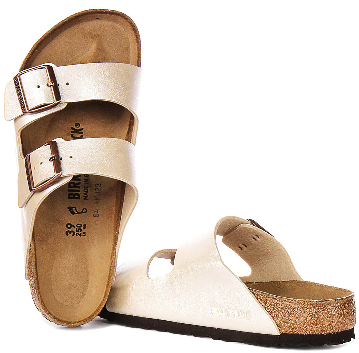 Birkenstock Arizona-sandaler | pärlvit Birko-Flor för kvinnor – normal passform