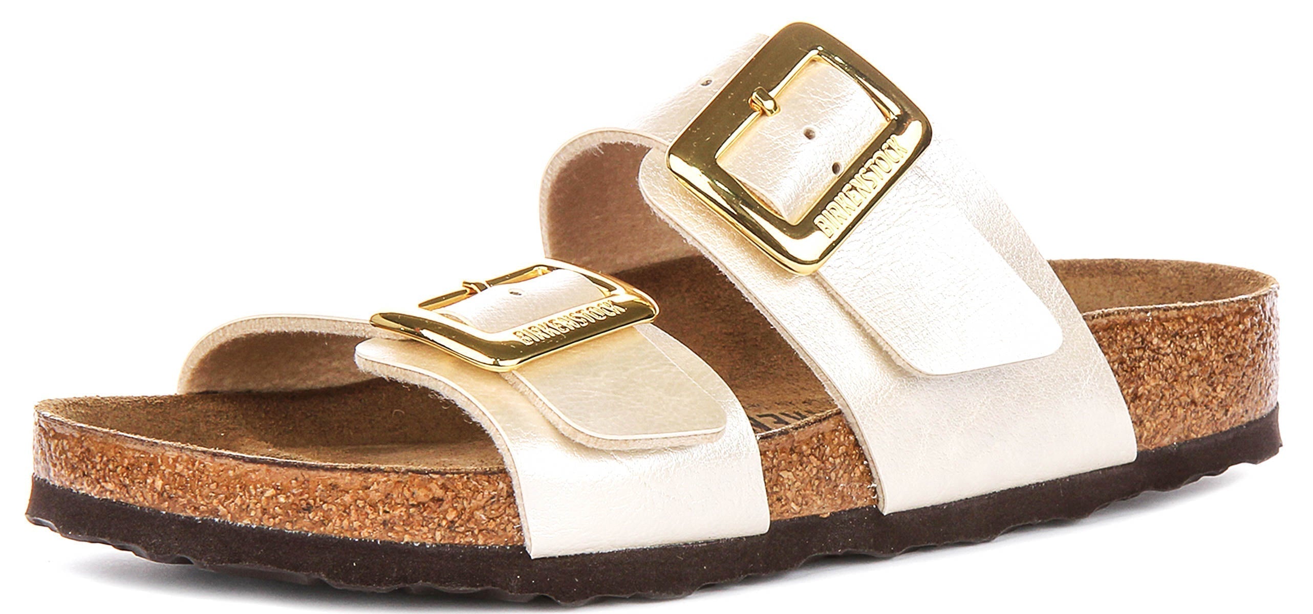 Birkenstock Sydney Cushion-klompen | parelwit Birko-Flor voor dames – normale pasvorm