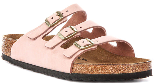 Birkenstock Florida-sandalen | roze nubuckleer voor dames – normale pasvorm