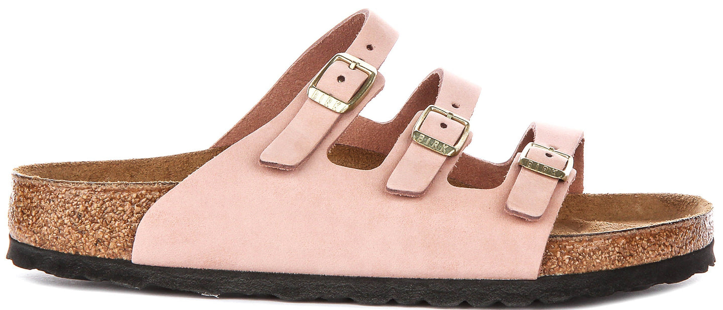 Birkenstock Florida-sandalen | roze nubuckleer voor dames – normale pasvorm