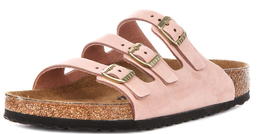 Birkenstock Florida-sandalen | roze nubuckleer voor dames – normale pasvorm