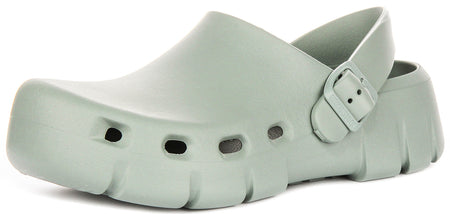 Birkenstock Birki Flow zoccoli | EVA verde salvia da donna - Calzata regolare