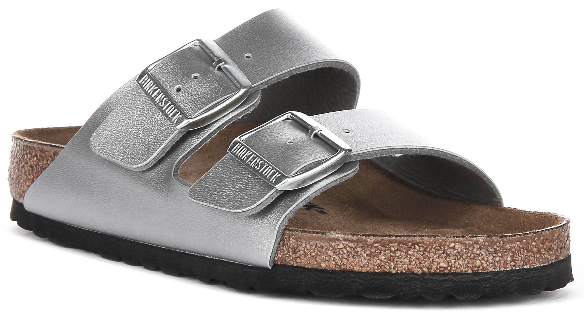 Sandali Birkenstock Arizona | Birko-Flor argento per donna - Vestibilità regolare