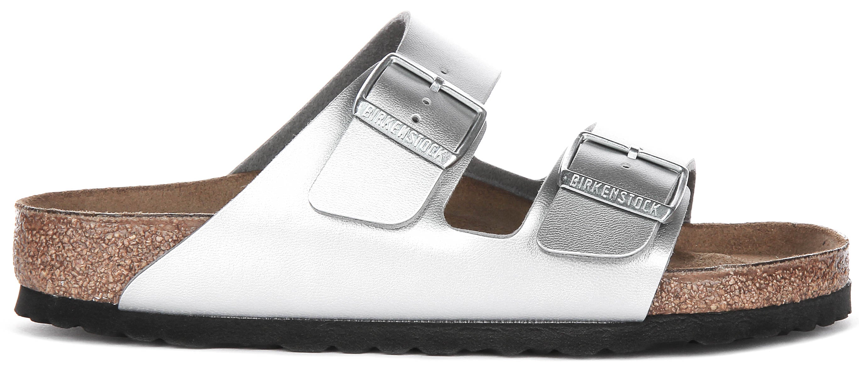 Sandali Birkenstock Arizona | Birko-Flor argento per donna - Vestibilità regolare