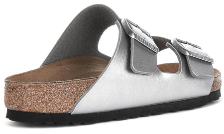 Sandali Birkenstock Arizona | Birko-Flor argento per donna - Vestibilità regolare