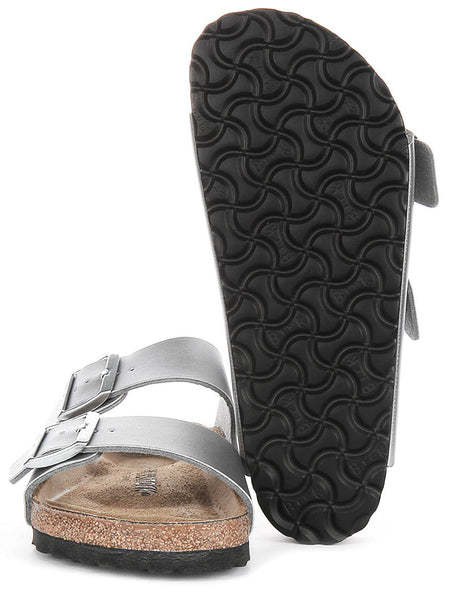 Sandali Birkenstock Arizona | Birko-Flor argento per donna - Vestibilità regolare