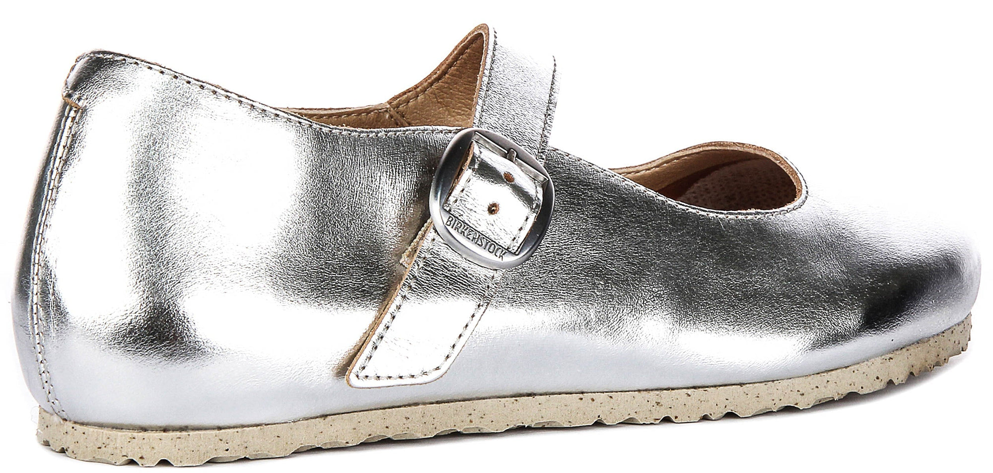 Birkenstock Tracy schoenen | Zilverkleurig kenmerkend Birkenstock-bovenmateriaal voor heren en dames
