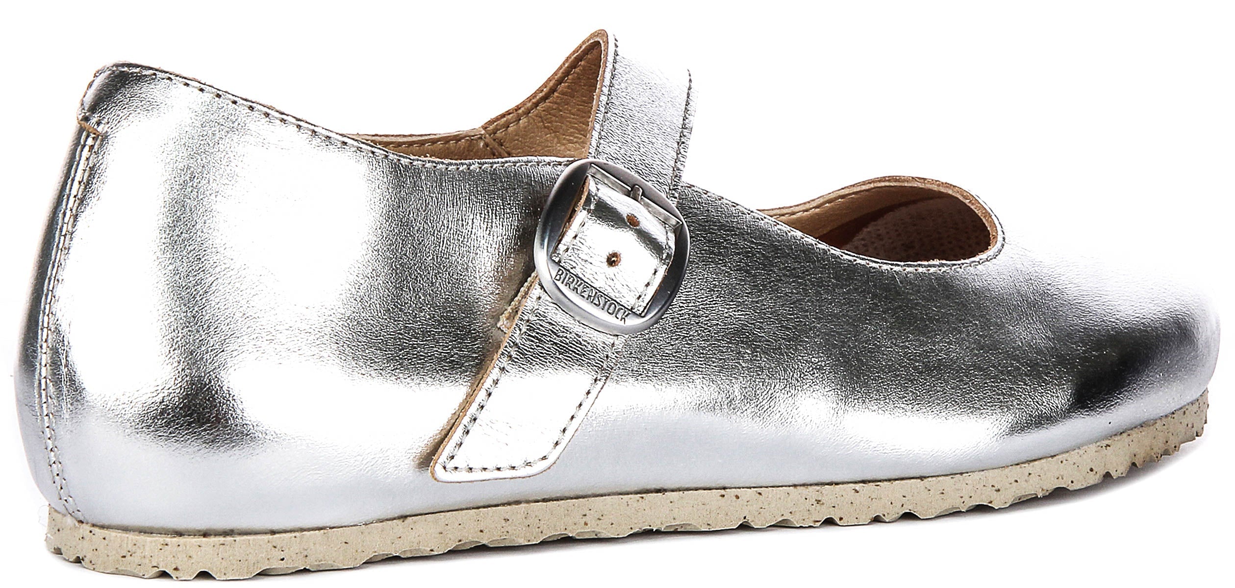 Birkenstock Tracy schoenen | Zilverkleurig kenmerkend Birkenstock-bovenmateriaal voor heren en dames