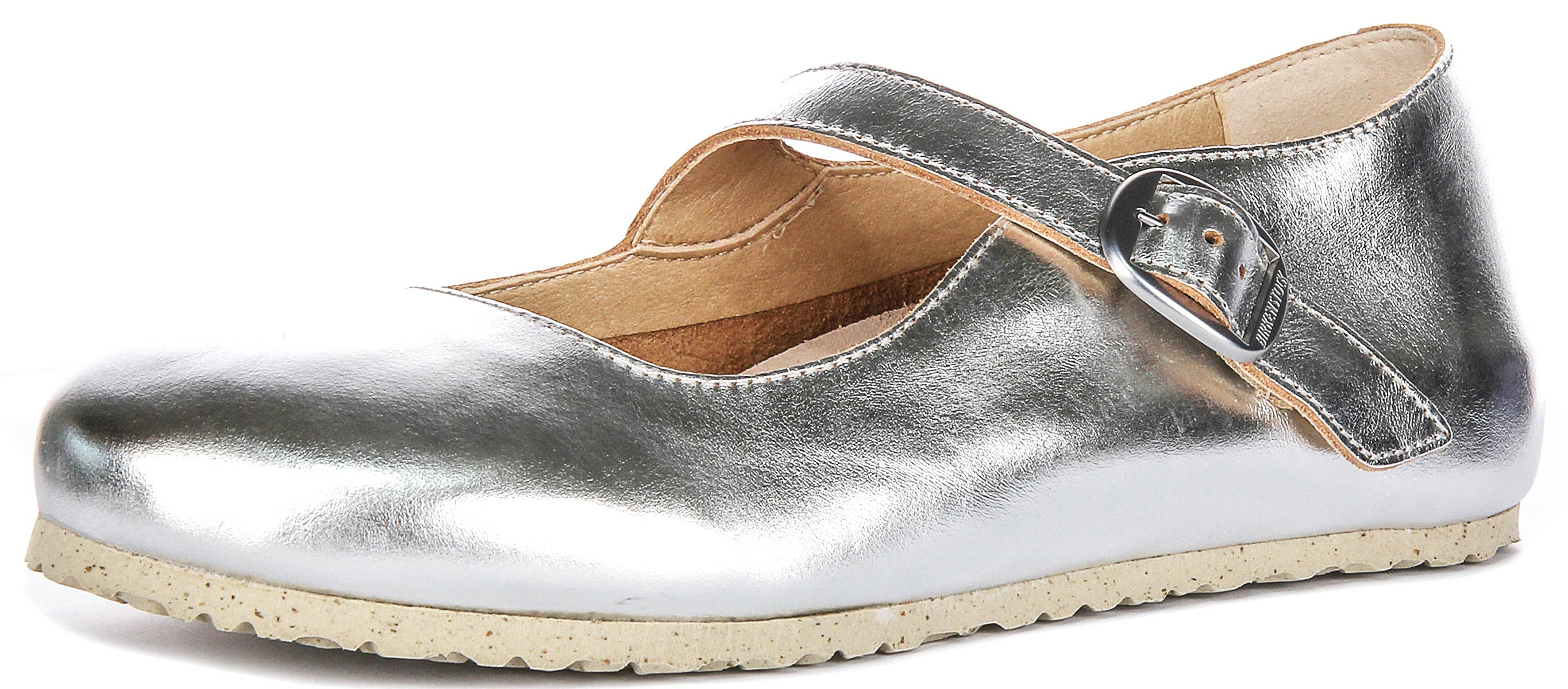 Birkenstock Tracy schoenen | Zilverkleurig kenmerkend Birkenstock-bovenmateriaal voor heren en dames