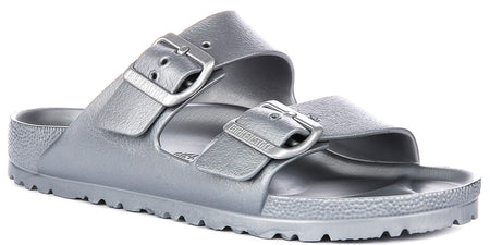 Sandales Birkenstock Arizona | en EVA argenté pour hommes et femmes – largeur étroite