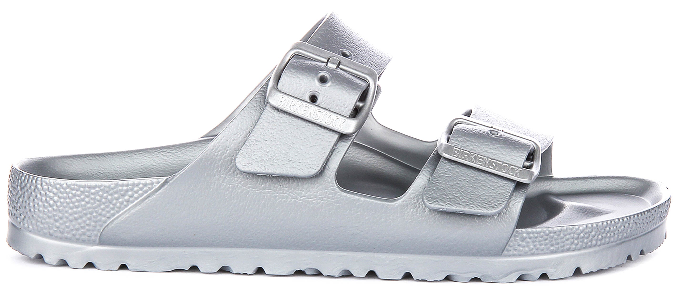 Sandales Birkenstock Arizona | en EVA argenté pour hommes et femmes – largeur étroite