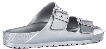 Sandales Birkenstock Arizona | en EVA argenté pour hommes et femmes – largeur étroite