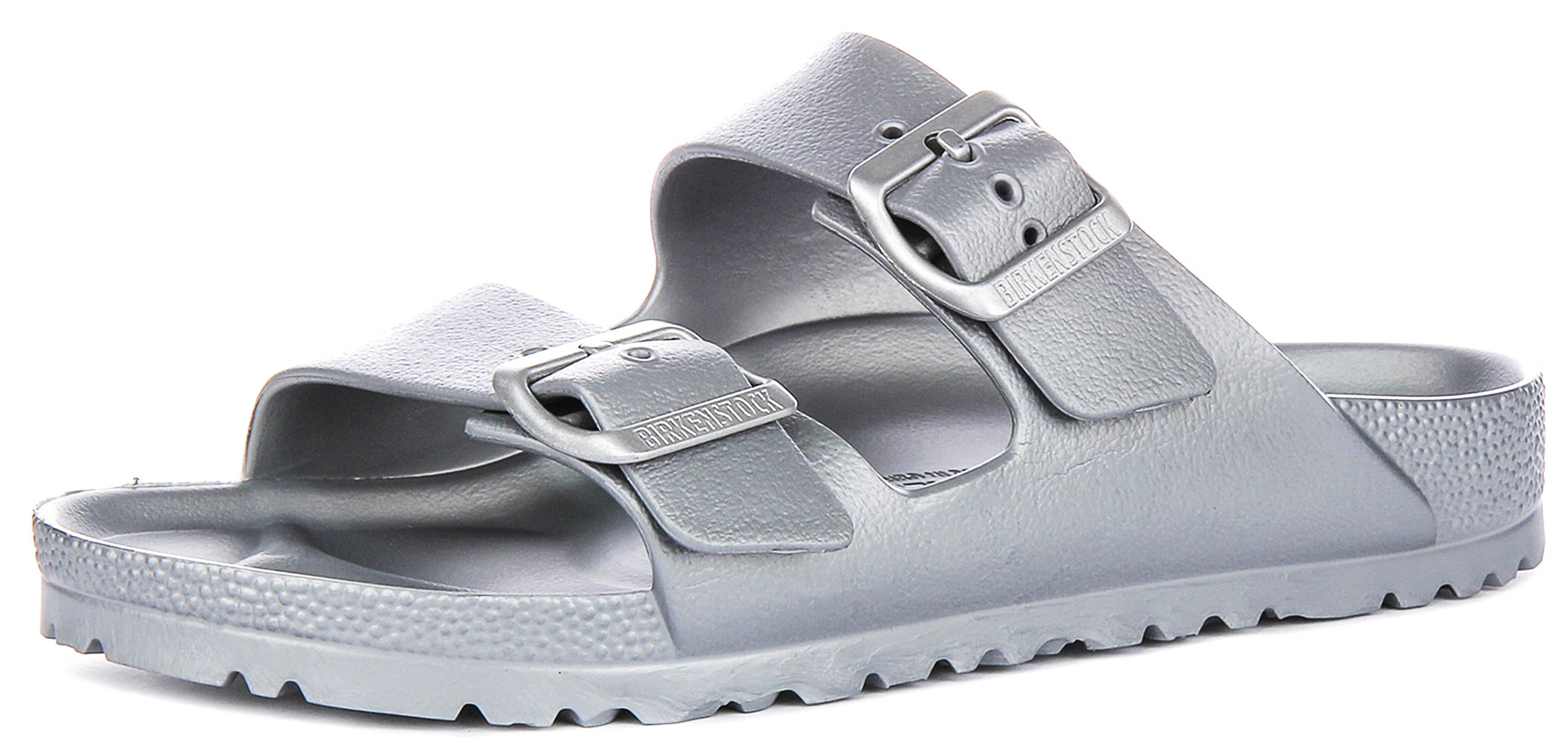 Sandales Birkenstock Arizona | en EVA argenté pour hommes et femmes – largeur étroite