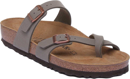 Birkenstock Mayari sandalen | steenkleurig Birko-Flor - metallic afwerking voor dames