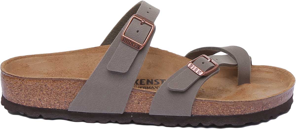Birkenstock Mayari sandalen | steenkleurig Birko-Flor - metallic afwerking voor dames