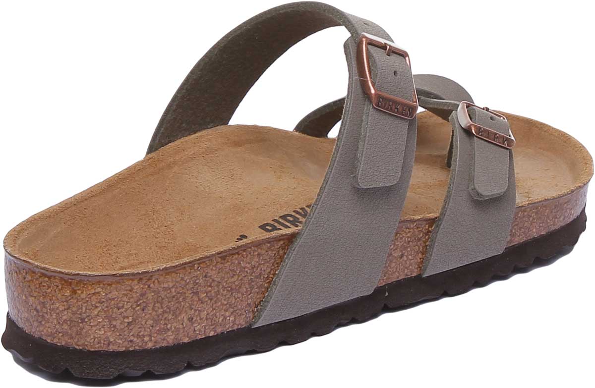 Birkenstock Mayari sandalen | steenkleurig Birko-Flor - metallic afwerking voor dames