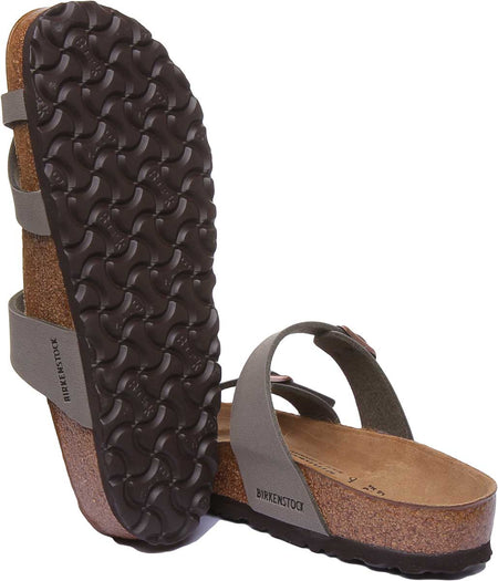 Birkenstock Mayari sandalen | steenkleurig Birko-Flor - metallic afwerking voor dames