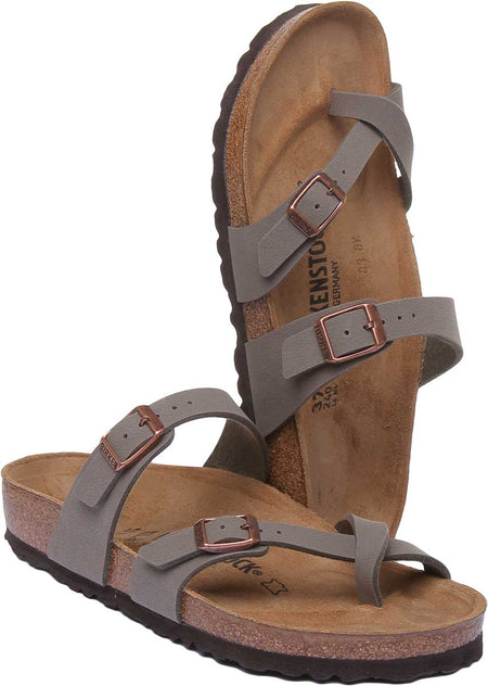 Birkenstock Mayari sandalen | steenkleurig Birko-Flor - metallic afwerking voor dames