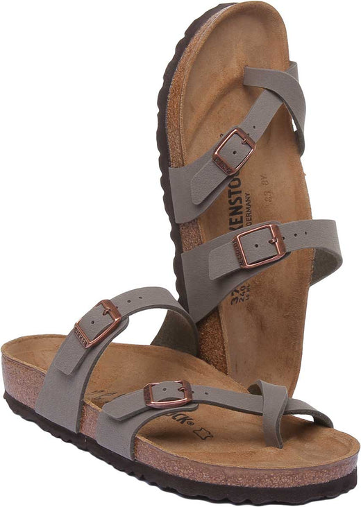 Birkenstock Mayari sandalen | steenkleurig Birko-Flor - metallic afwerking voor dames