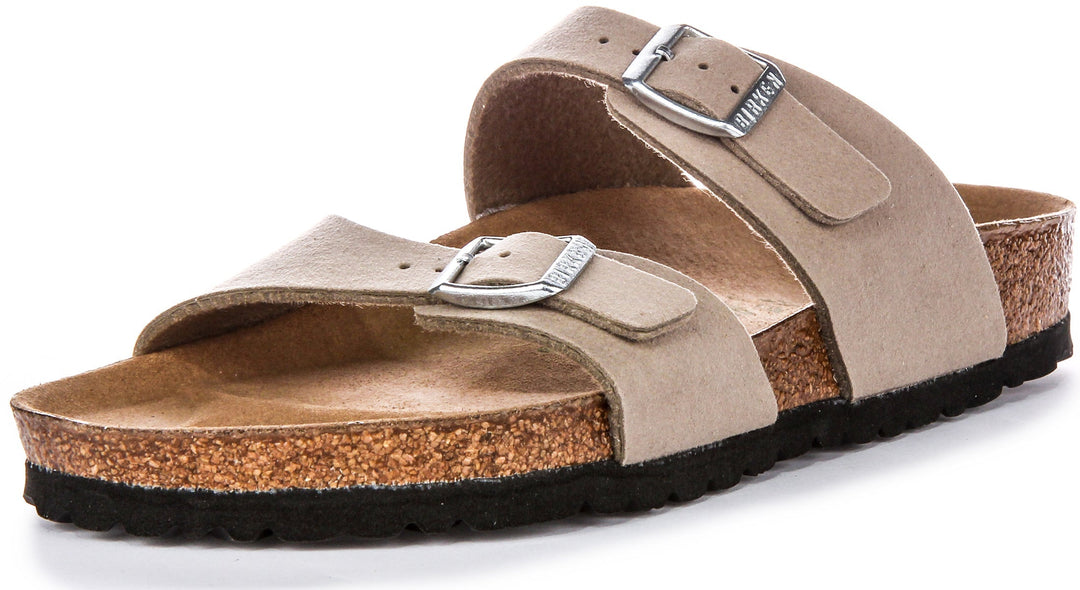 Birkenstock Sydney Clogs | Taupe Birko-Flor - Vegan-Friendly for Women