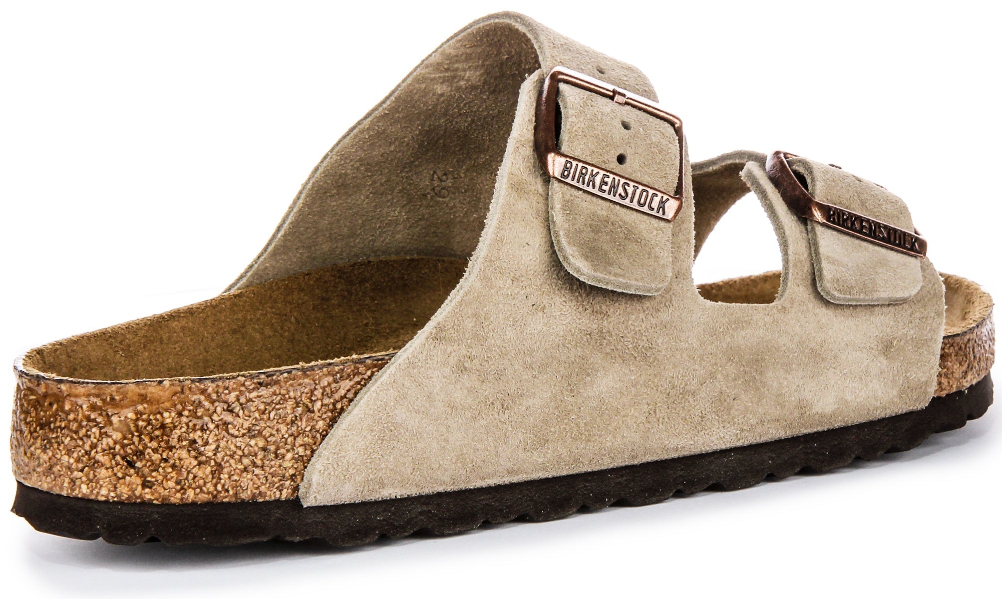 Sandali Birkenstock Arizona | Pelle scamosciata color tortora - Plantare morbido da uomo e da donna
