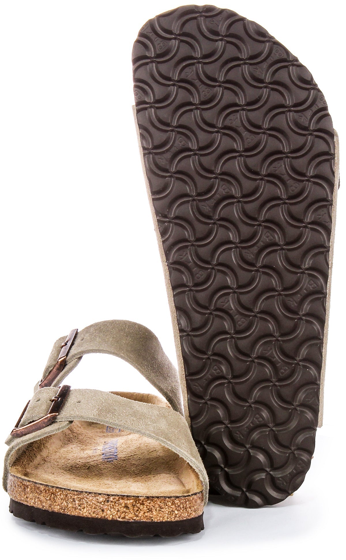 Sandali Birkenstock Arizona | Pelle scamosciata color tortora - Plantare morbido da uomo e da donna