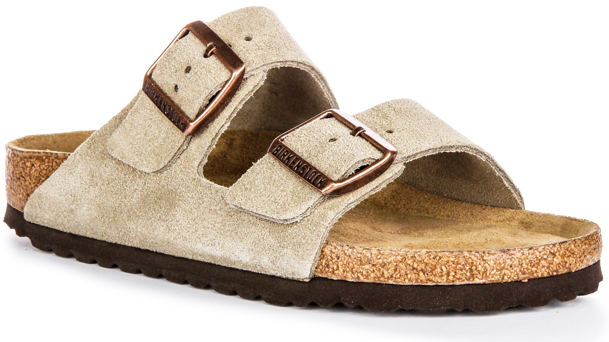 Birkenstock Arizona sandalen | Taupe suèdeleer - zacht voetbed voor dames - smalle pasvorm