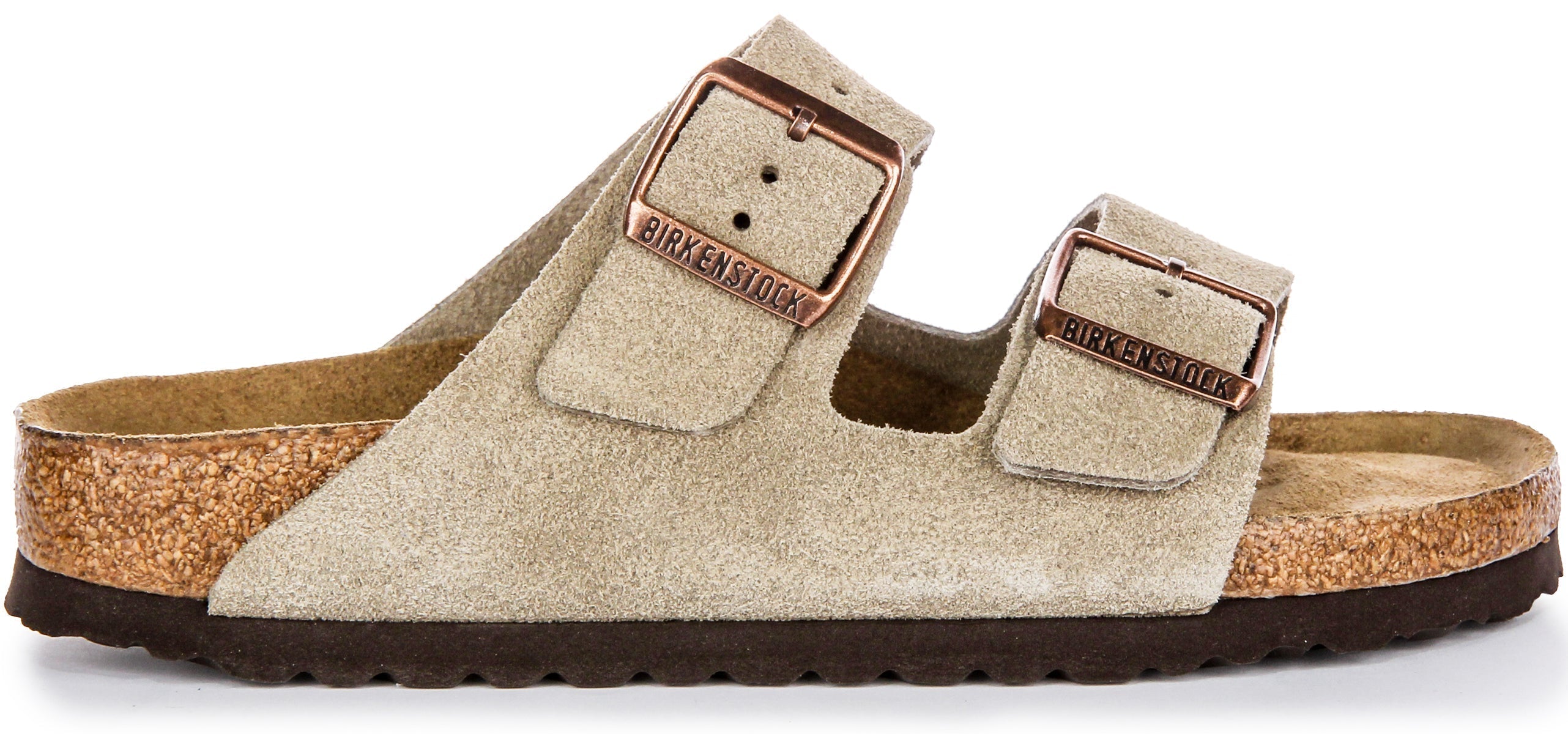Birkenstock Arizona sandalen | Taupe suèdeleer - zacht voetbed voor dames - smalle pasvorm