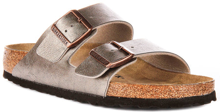 Birkenstock Arizona-sandalen | taupekleurige Birko-Flor voor dames - normale pasvorm