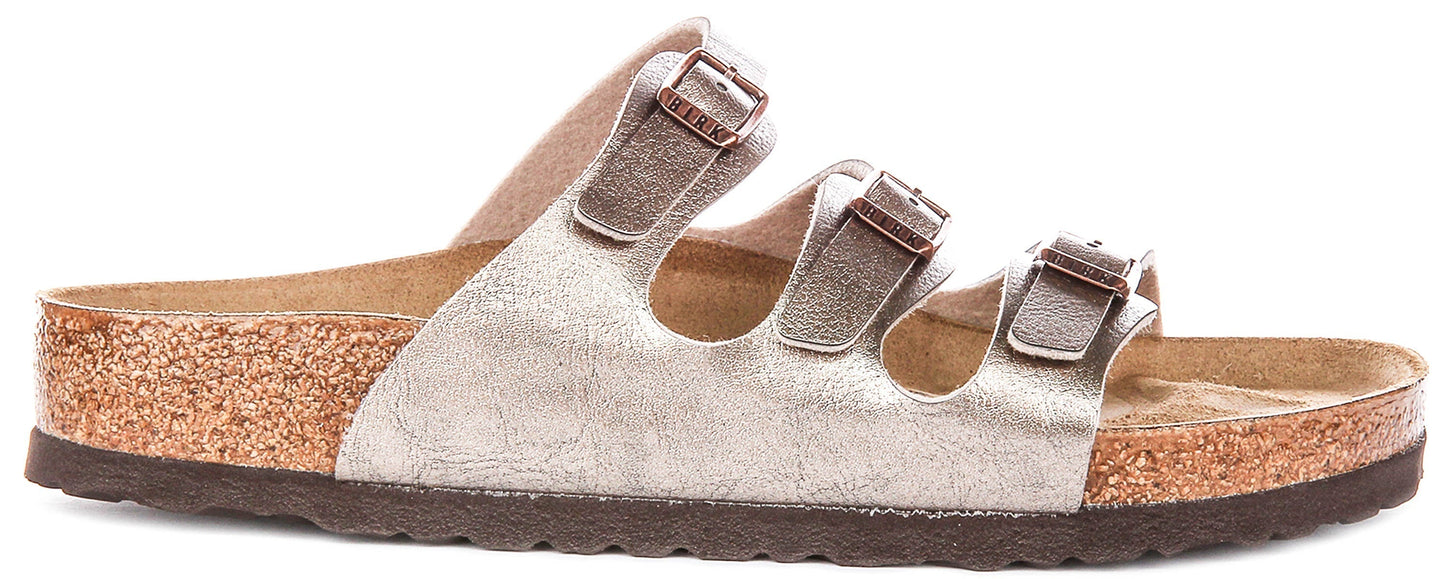 Birkenstock Florida Sandals | Taupe Birko-Flor for Women - Regular Fit