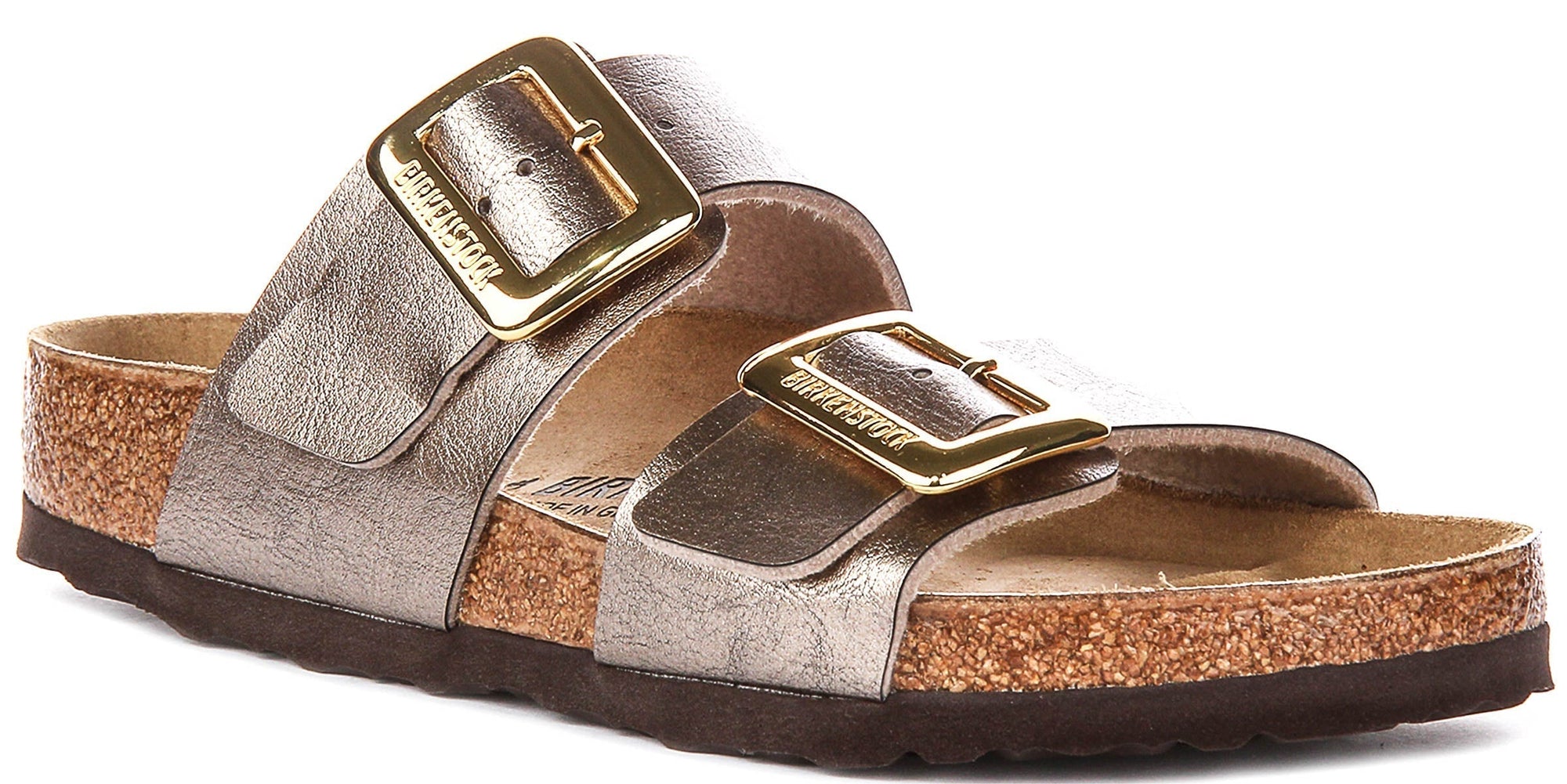 Birkenstock Sydney Cushion-klompen | taupekleurig suèdeleer voor dames – normale pasvorm