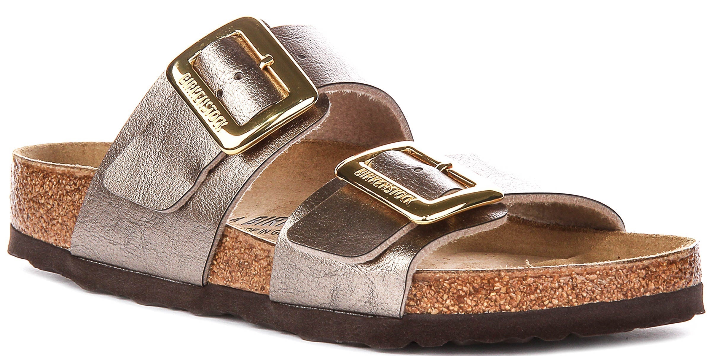 Birkenstock Sydney Cushion-klompen | taupekleurig suèdeleer voor dames – normale pasvorm