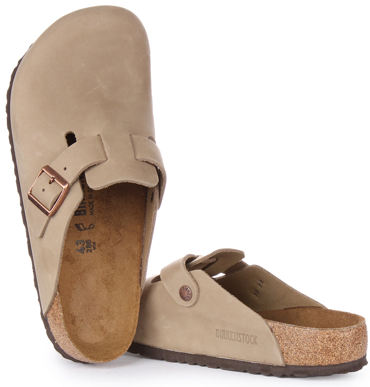 Birkenstock Boston-klompen | Tabaksbruin echt leer voor dames