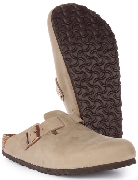 Birkenstock Boston-klompen | Tabaksbruin echt leer voor dames
