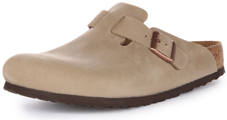 Birkenstock Boston-klompen | Tabaksbruin echt leer voor dames