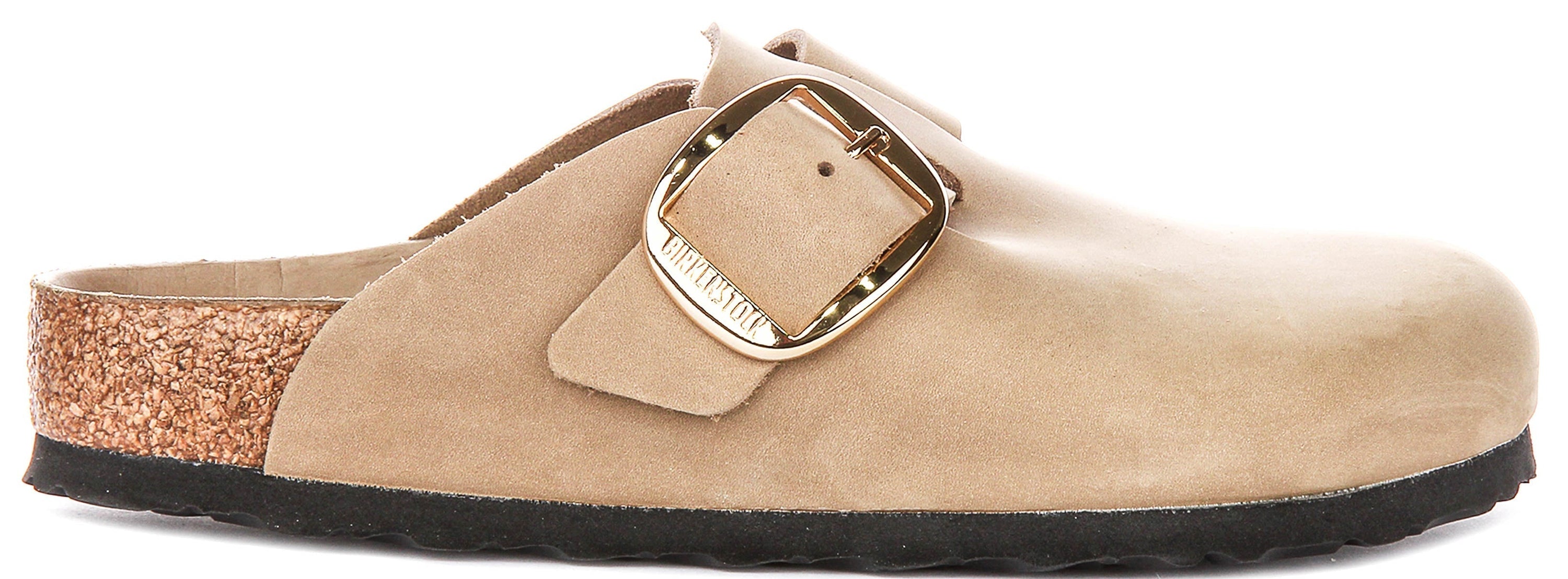 Birkenstock Boston-klompen | tabakkleurig nubuckleer – Big Buckle voor heren en dames – normale pasvorm