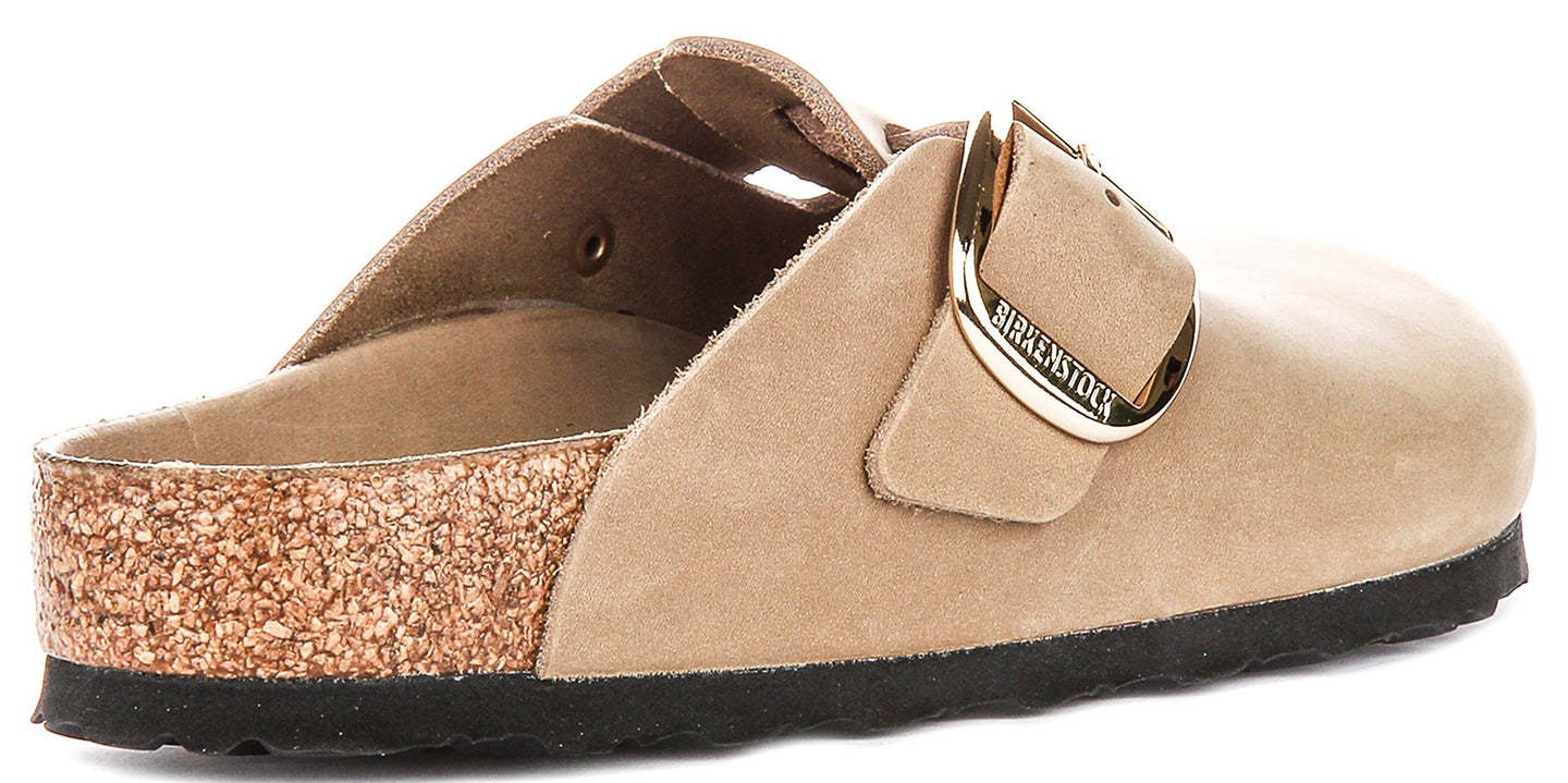 Birkenstock Boston-klompen | tabakkleurig nubuckleer – Big Buckle voor heren en dames – normale pasvorm