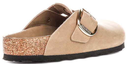 Birkenstock Boston-klompen | tabakkleurig nubuckleer – Big Buckle voor heren en dames – normale pasvorm