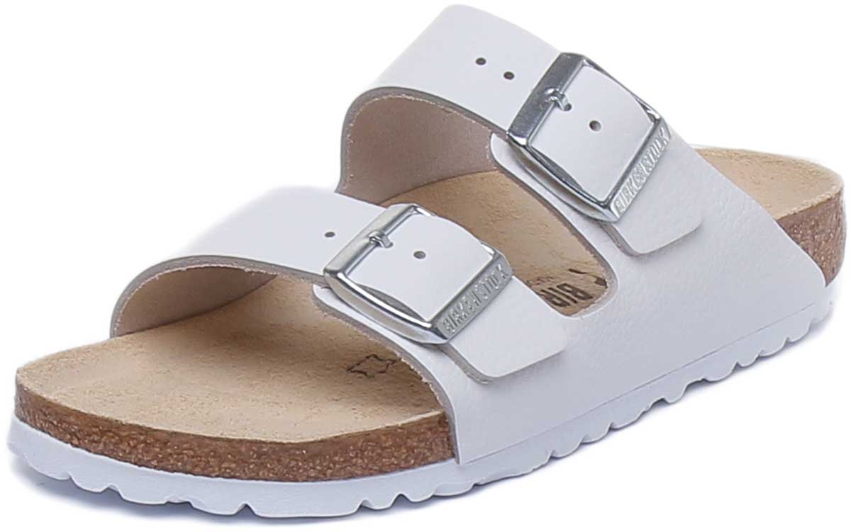 Sandali Birkenstock Arizona | Pelle nabuk bianca da donna