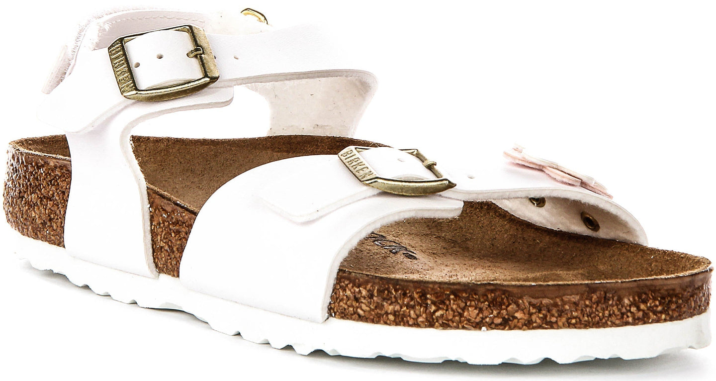 Birkenstock Rio Sandals | White signature Birkenstock upper material for Kids - Regular Fit