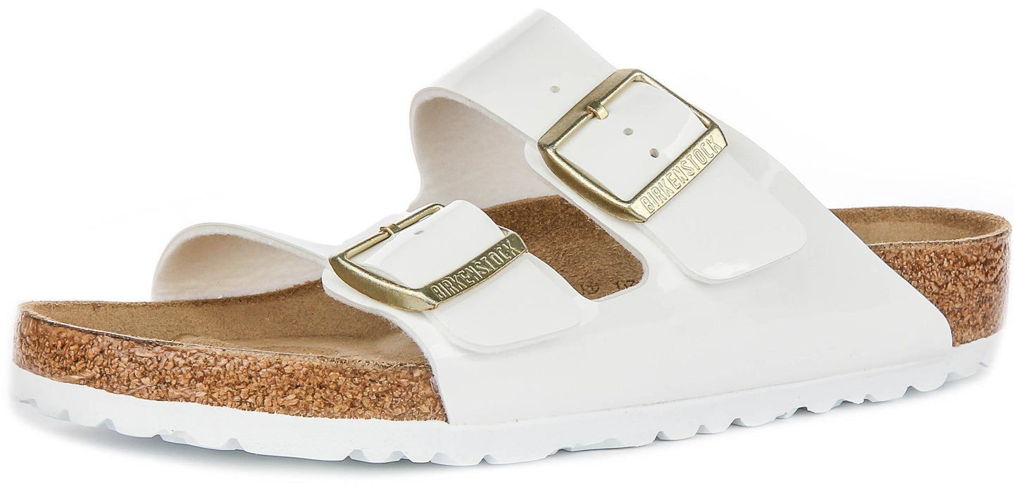 Birkenstock Arizona Sandals | White patent-finish leather for Women - Regular Fit