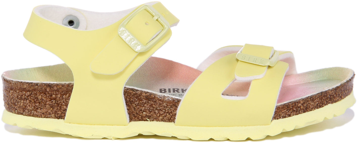 Birkenstock Rio sandalen | roze Birko-Flor - metallic afwerking voor kinderen